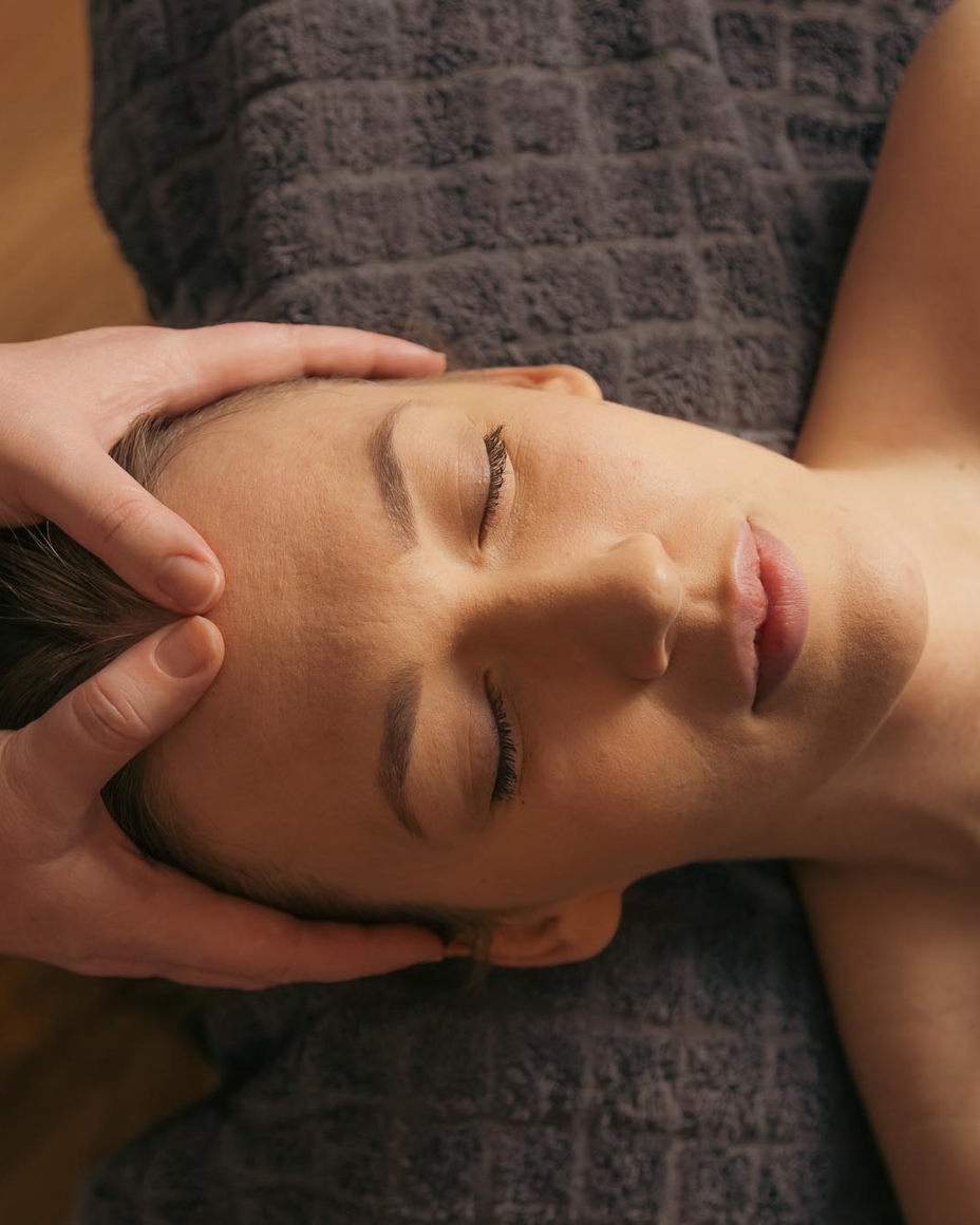 Woman receiving spa treatment