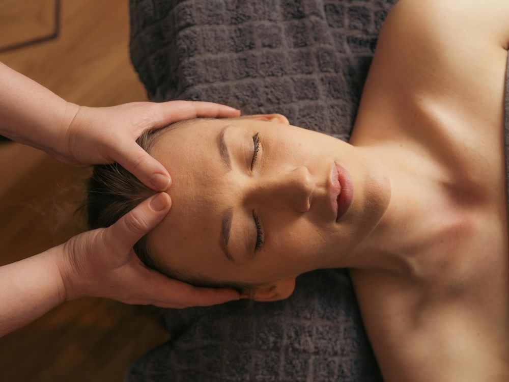 Woman receiving spa treatment