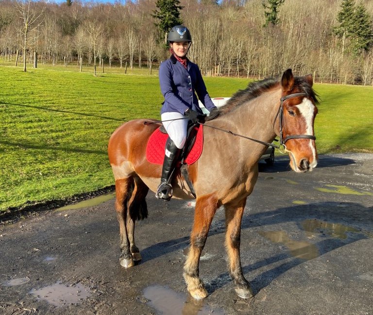 A woman on a horse