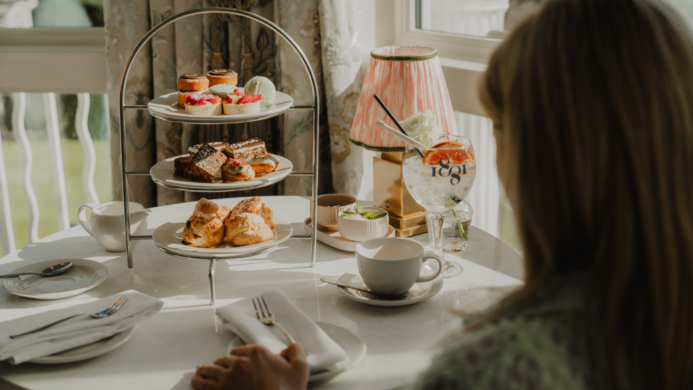 Enjoying afternoon tea Enjoying afternoon tea