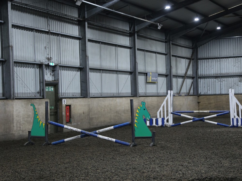 Crieff Hydro's Indoor Riding Arena with jumps