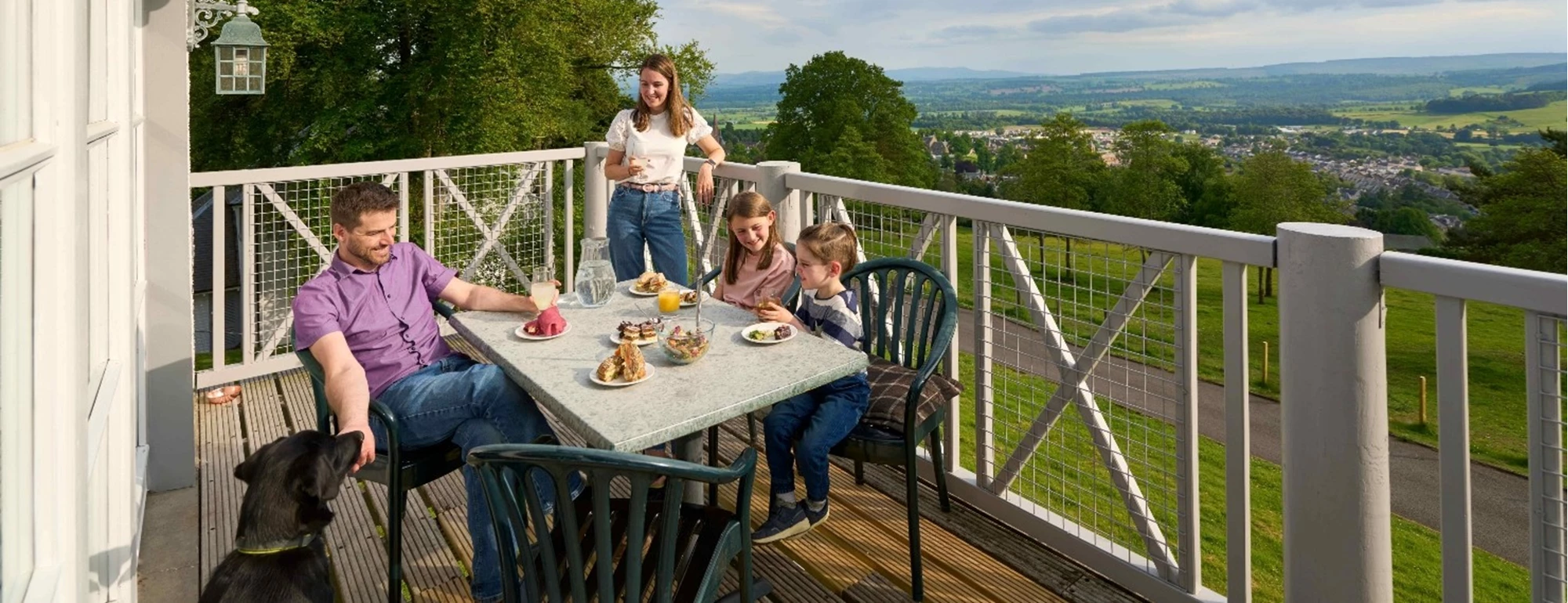 Family eating at self-catering