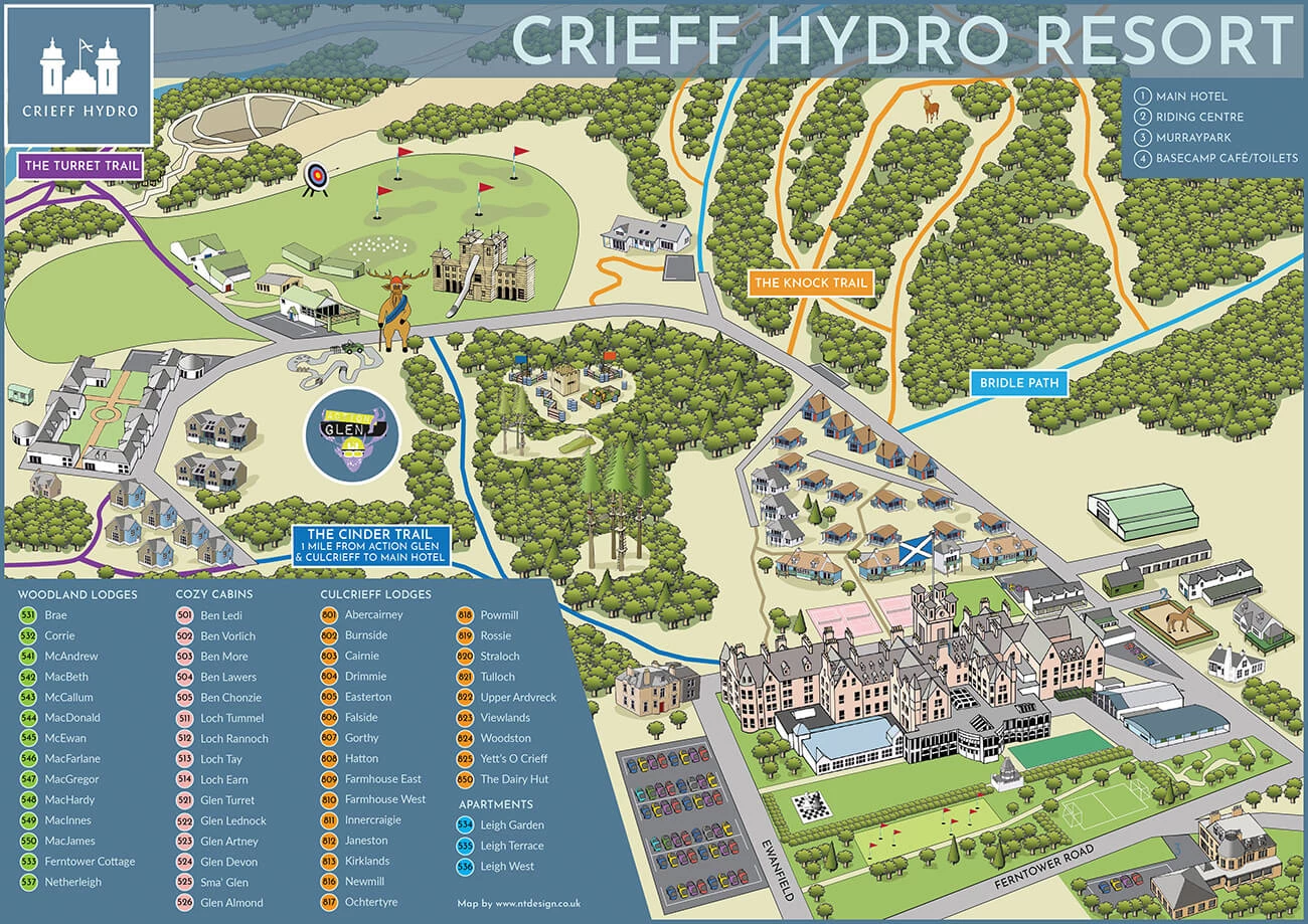 Crieff Hydro Self Catering Map